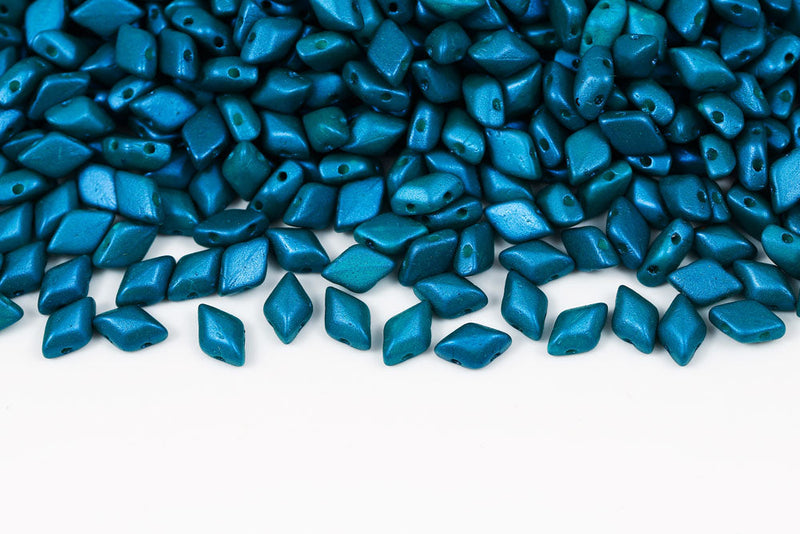 Gemduo 8×5mm Tropical Rainforest 2-Hole Czech Beads