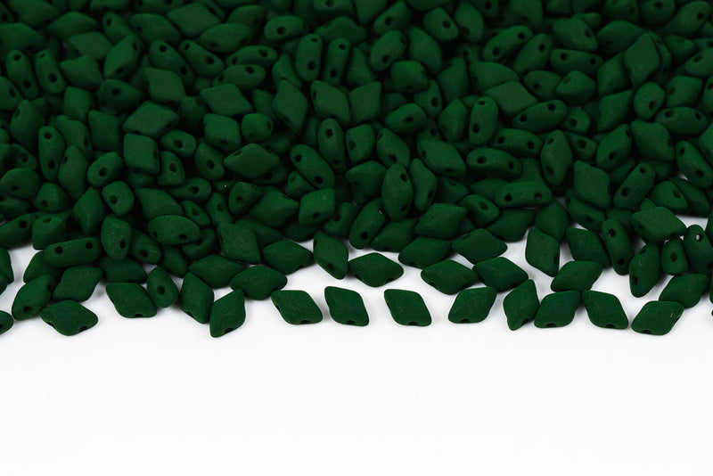 Gemduo 8×5mm Esneon Forest Green 2-Hole Czech Beads