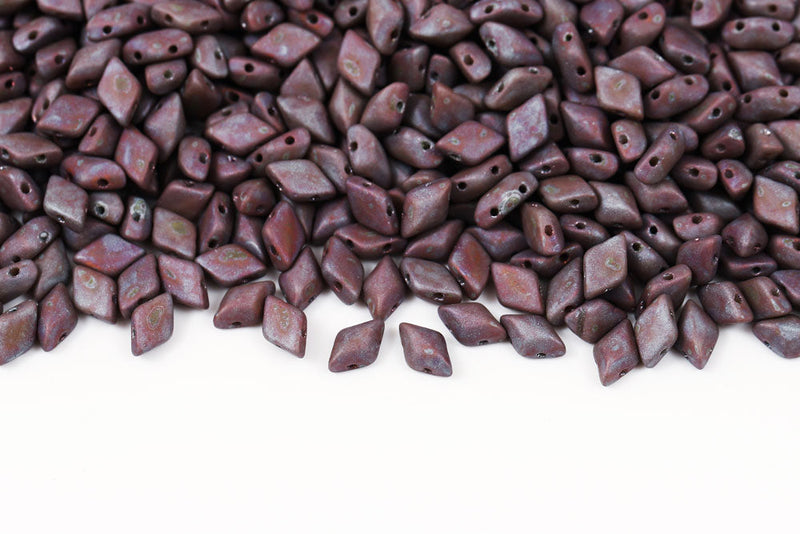 Gemduo 8×5mm Opaque Gray Nebula Mat 2-Hole Czech Beads