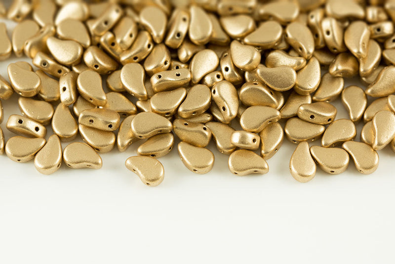 Flatduo 8×5mm Crystal Bronze Pale Gold 2-Hole Czech Beads