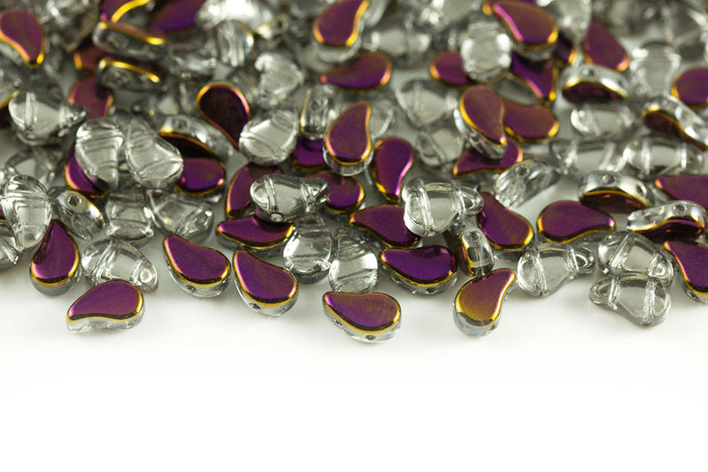Flatduo 8×5mm Crystal Brown Flare 2-Hole Czech Beads