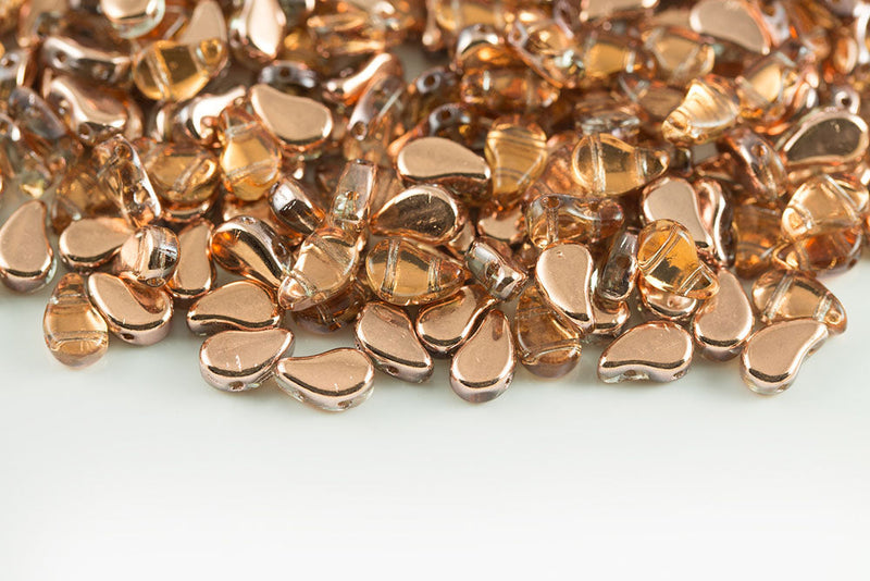 Flatduo 8×5mm Crystal Capri Gold 2-Hole Czech Beads
