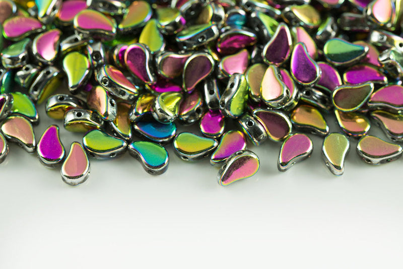 Flatduo 8×5mm Crystal Vitrail Full 2-Hole Czech Beads