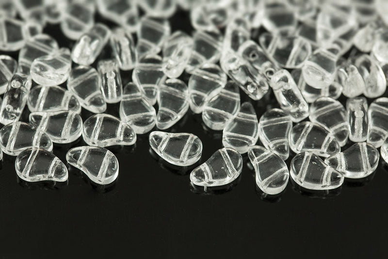 Flatduo 8×5mm Crystal 2-Hole Czech Beads