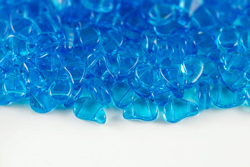 Flatduo 8×5mm Aquamarine 2-Hole Czech Beads