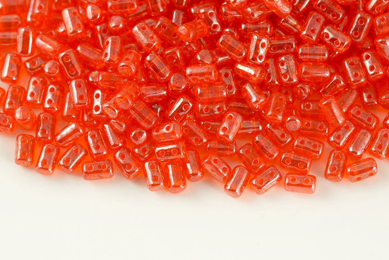 Rulla 5×3mm Hyacinth Whiter Luster 2-Hole Czech Beads