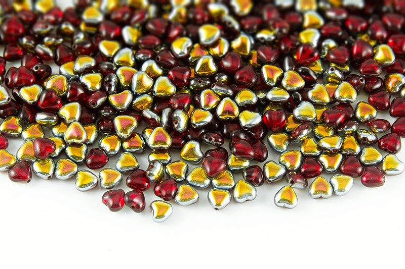 Heart 6mm Czech Glass Beads Col.90080-28001