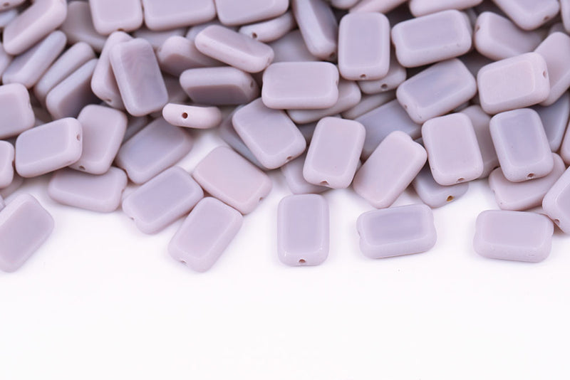 Rectangle 12×8mm Opaque Lt.Amethyst Matt 1-Hole Czech Beads
