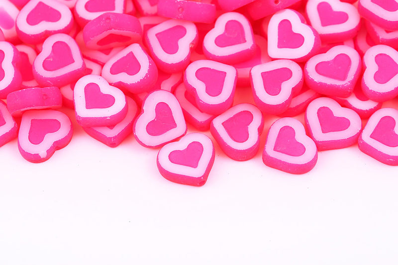 Heart 14×12mm Chalk Rose Neon 1-Hole Czech Beads