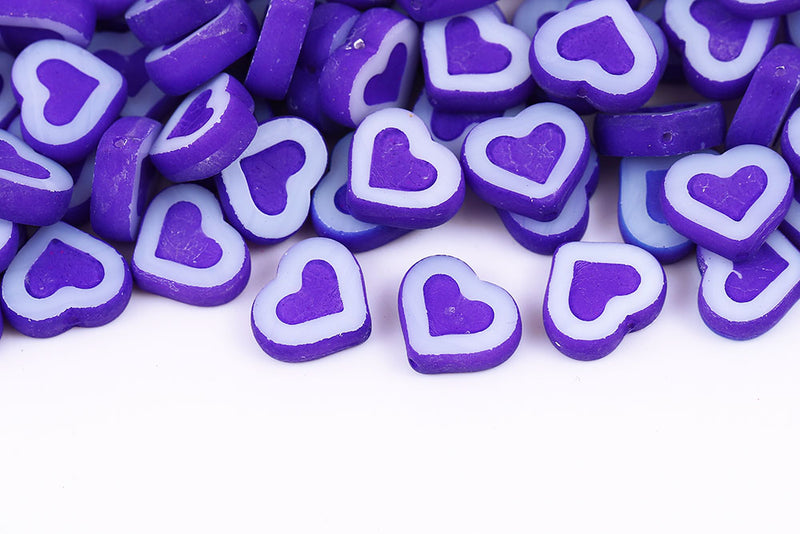 Heart 14×12mm Chalk Orchid Neon 1-Hole Czech Beads