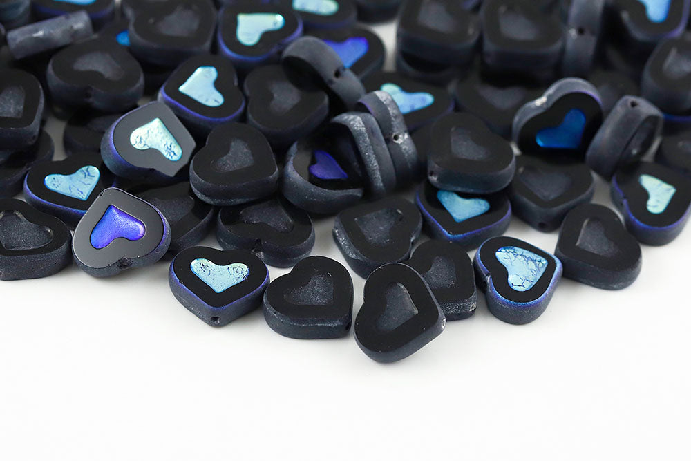 Heart 14×12mm 1-Hole Czech Glass Beads Col.M23980X