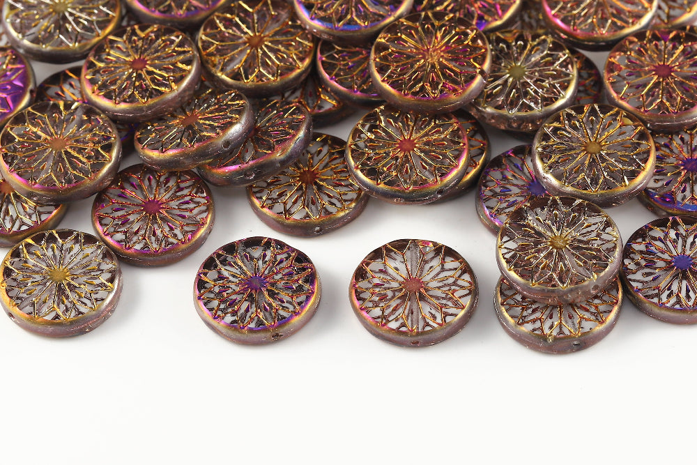 Origami Flowers 18mm Crystal Sliperit 1-Hole Czech Beads