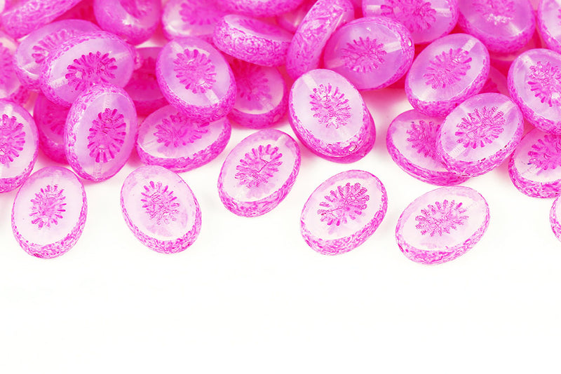 Kiwi 14×10mm Opal White Rose Matt Finish 1-Hole Czech Beads