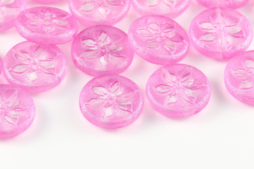 Plumeria 18mm Crystal Sparkling Rose 1-Hole Czech Beads