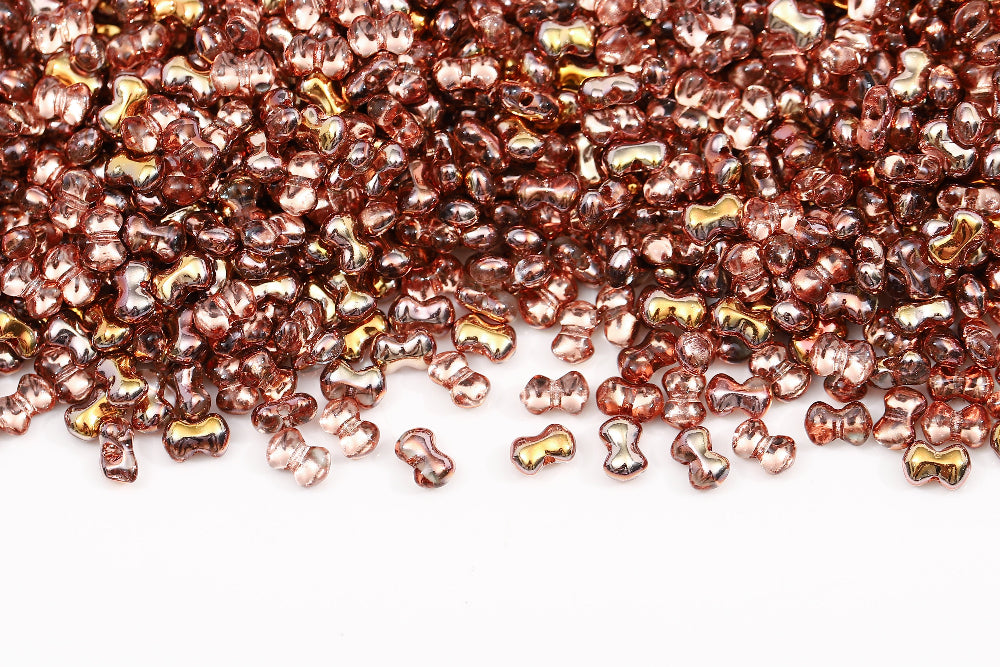 Butterfly 3×4mm Crystal Capri Gold 1-Hole Czech Beads