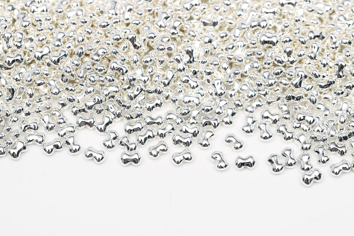 Butterfly 4x6 mm Silver Plated 1-Hole Czech Beads