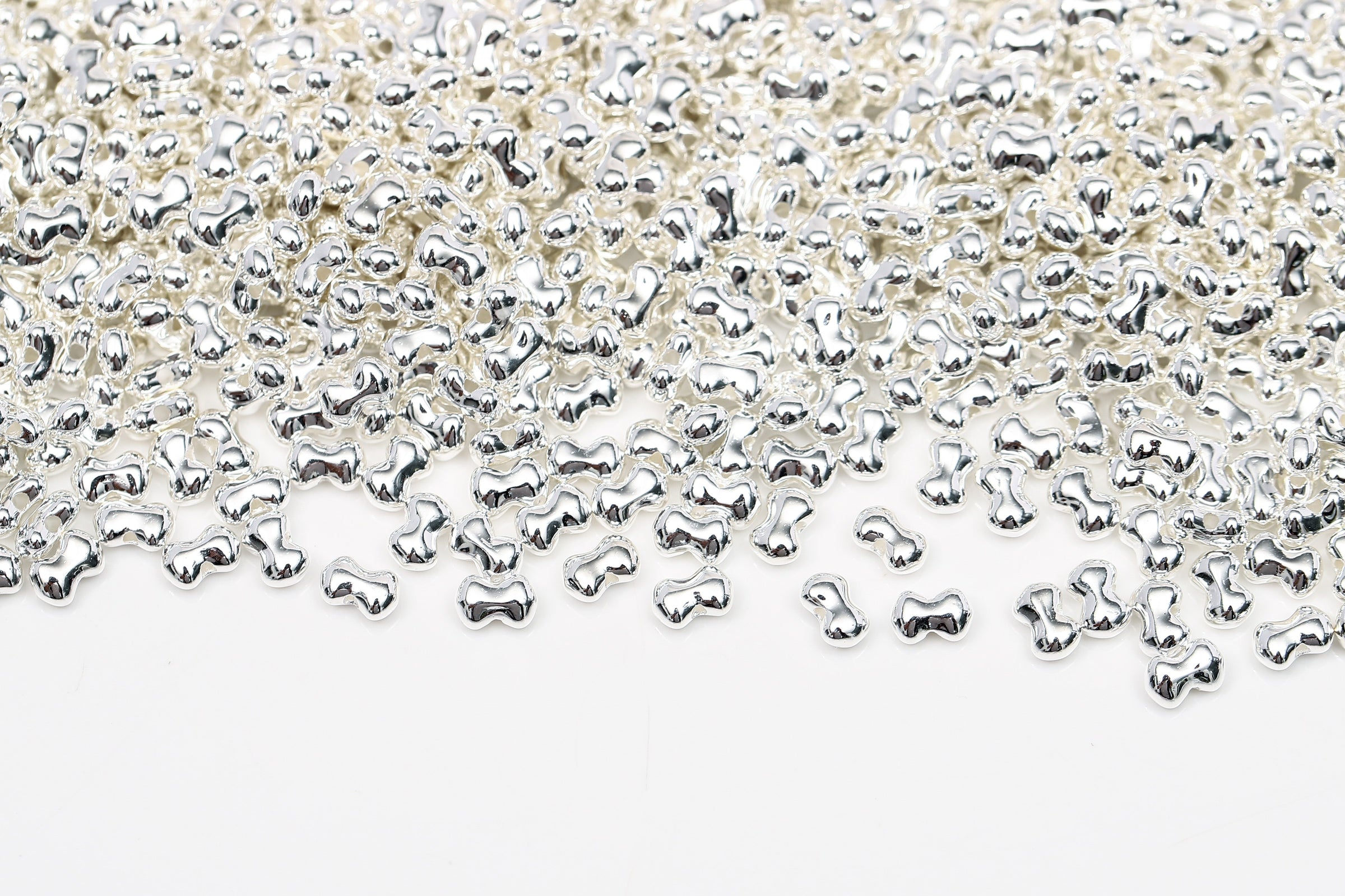 Butterfly 4x6 mm Silver Plated 1-Hole Czech Beads