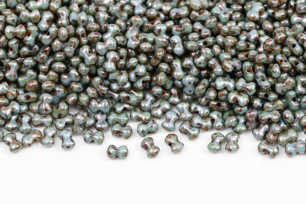 Butterfly 4x6 mm Chalk Blue Glaze 1-Hole Czech Beads