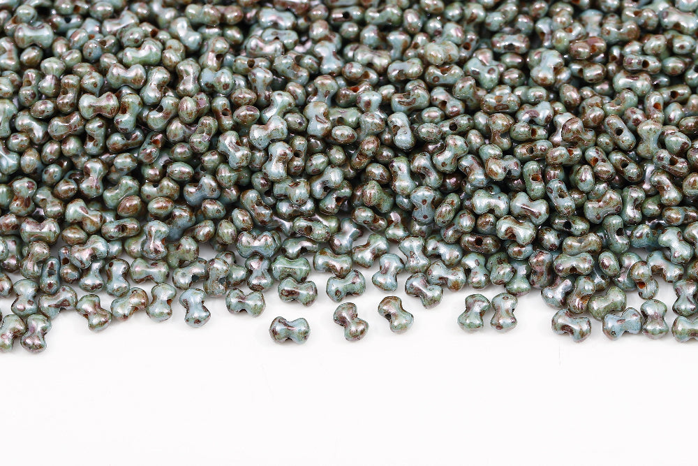 Butterfly 3×4mm Chalk Blue Glaze 1-Hole Czech Beads