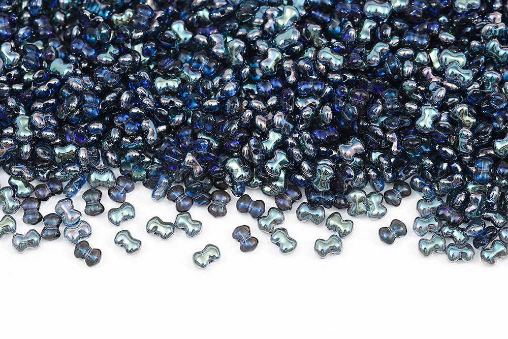 Butterfly 3×4mm Sapphire Celsian 1-Hole Czech Beads