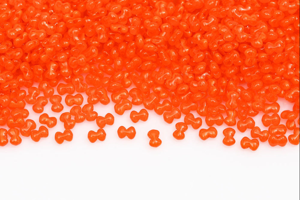 Butterfly 3×4mm Opal Orange 1-Hole Czech Beads
