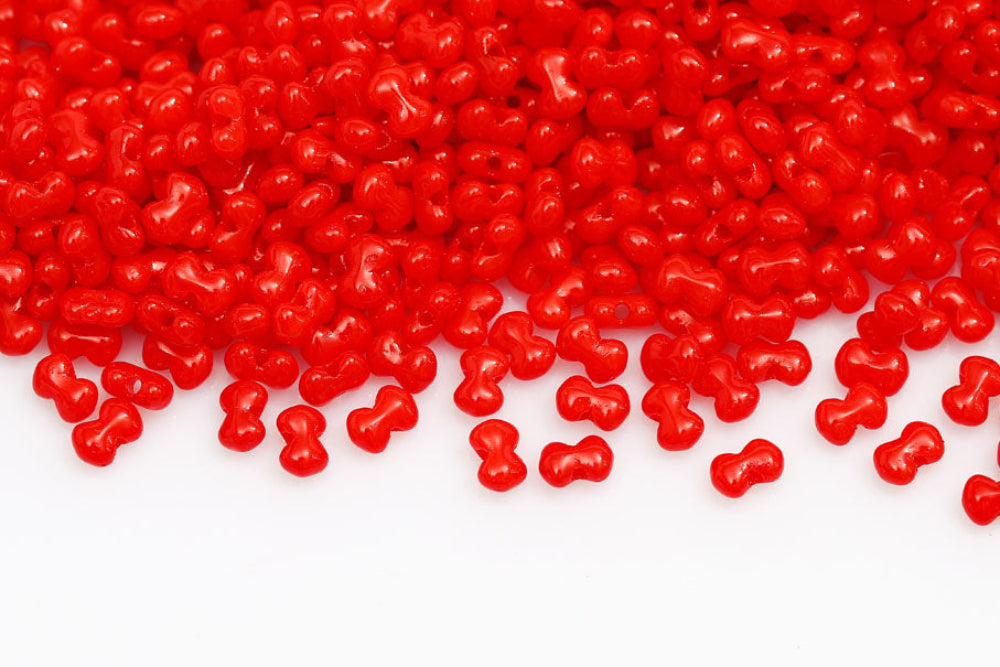 Butterfly 3×4mm Opal Red 1-Hole Czech Beads