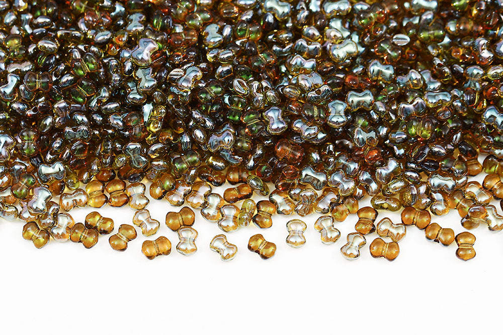 Butterfly 3×4mm Olivine Celsian 1-Hole Czech Beads