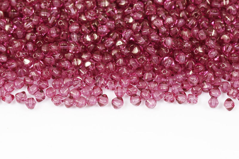 Bicone 4×4mm Crystal Lila Luster 1-hole Czech Beads