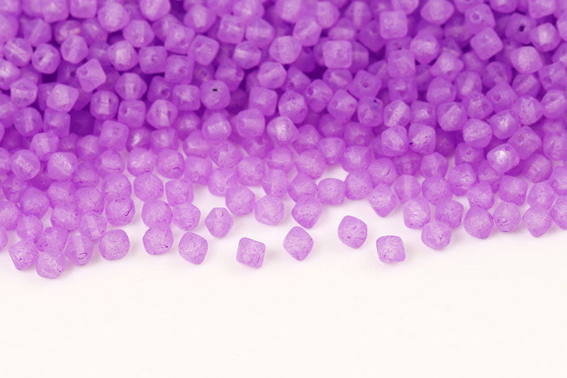 Bicone 4×4mm Crystal With Violet Soil Finish 1-hole Czech Beads