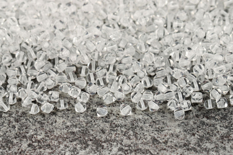 Bicone 4×4mm Crystal 1-hole Czech Beads