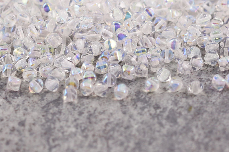 Bicone 4×4mm Tcrystal Ab 1-hole Czech Beads