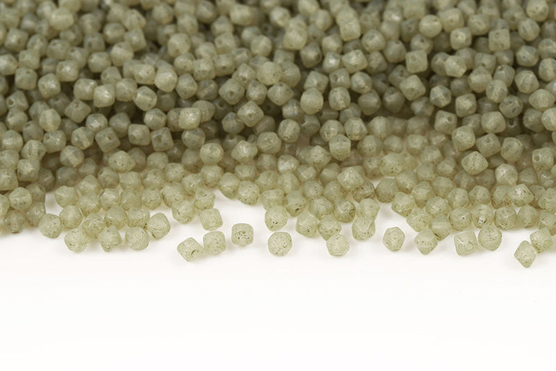 Bicone 4×4mm Crystal With Gray Soil Finish 1-hole Czech Beads