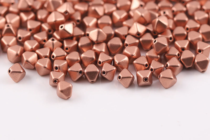 Bicone 6×6mm Crystal Vintage Copper 1-hole Czech Beads