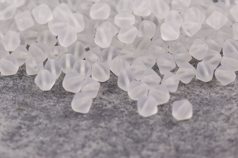 Bicone 6×6mm Crystal Matt 1-hole Czech Beads
