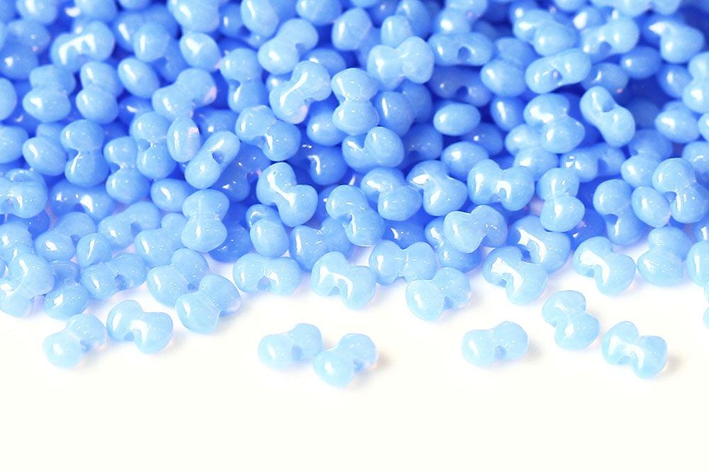 Butterfly 3×4mm Opal Blue 1-Hole Czech Beads