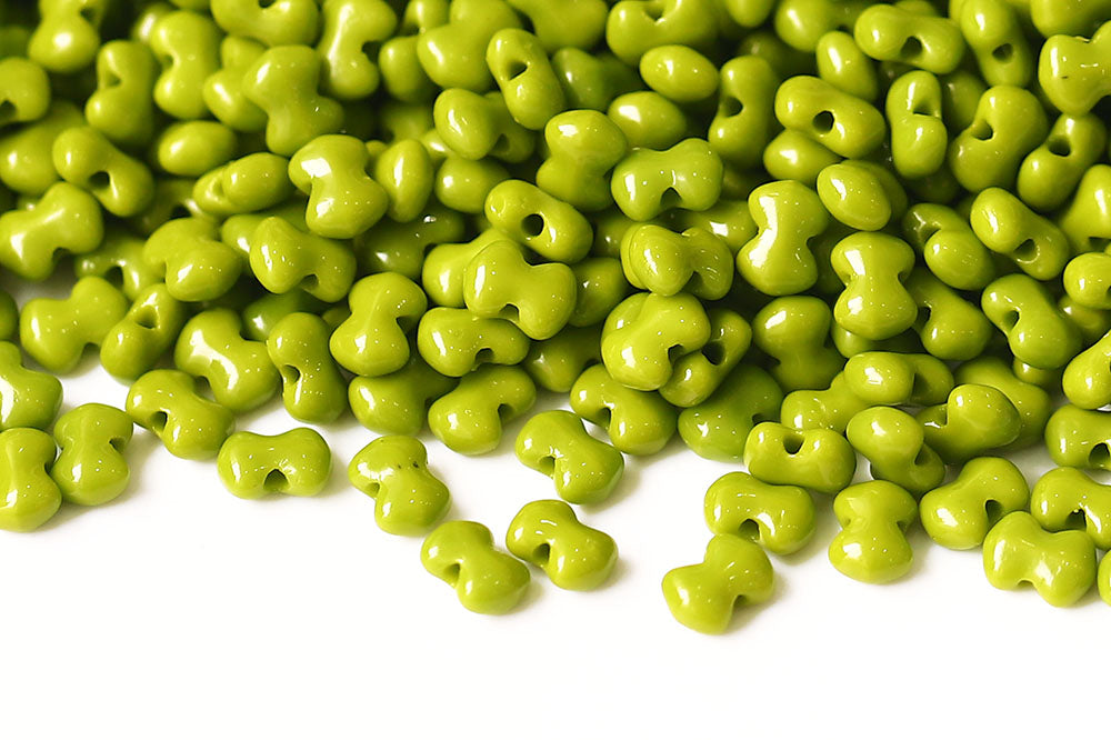 Butterfly 3×4mm Opaque Olivine 1-Hole Czech Beads