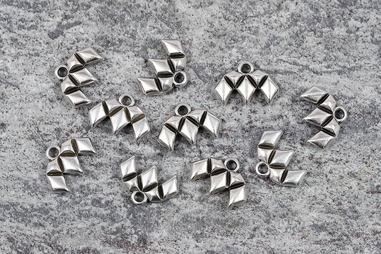 Cymbal Bead Endings for Gemduo Beads Kalamos III Antique Silver Plated