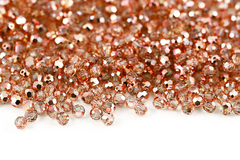 Preciosa Crystal Round Beads Crystal Capri Gold