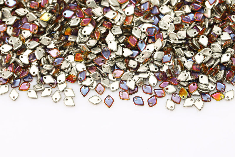 Dragon 1.5×5mm Crystal Backlit Vapor 1-Hole Czech Beads