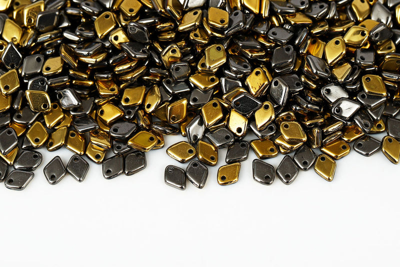 Dragon 1.5×5mm Jet California Graphite 1-Hole Czech Beads