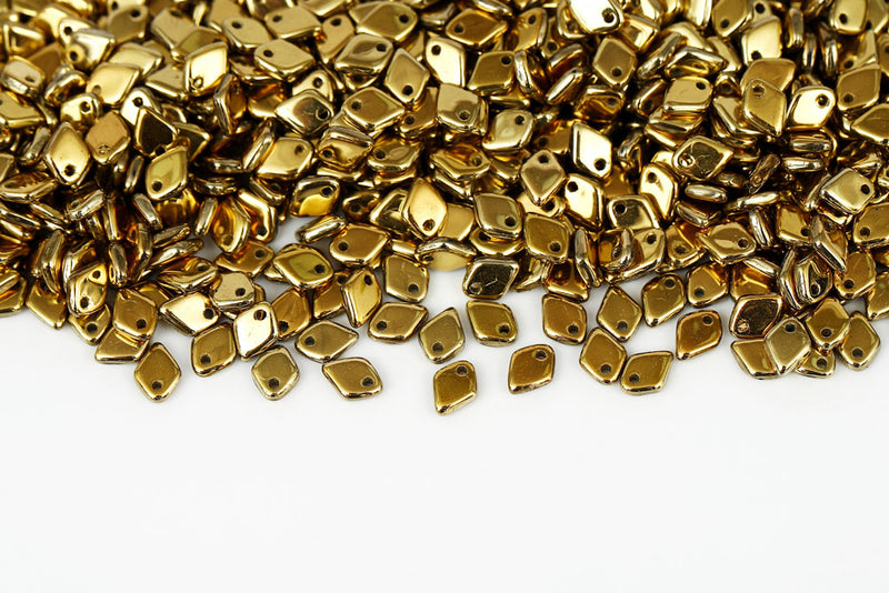 Dragon 1.5×5mm Crystal Amber Full 1-Hole Czech Beads