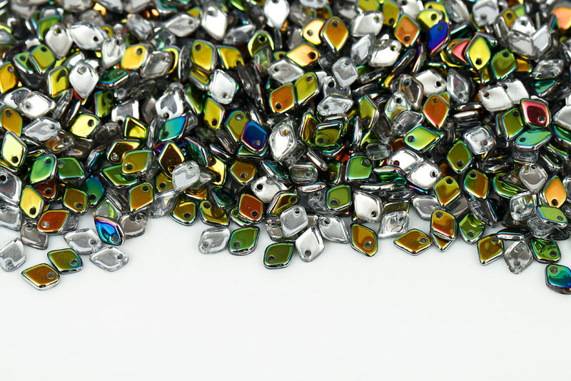 Dragon 1.5×5mm Crystal Vitrail 1-Hole Czech Beads
