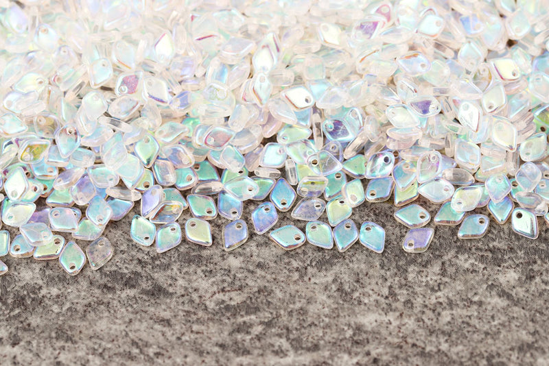 Dragon 1.5×5mm Crystal AB 1-Hole Czech Beads
