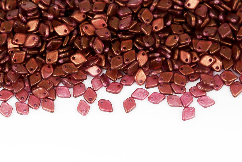 Dragon 1.5×5mm Halo Persian Pink 1-Hole Czech Beads