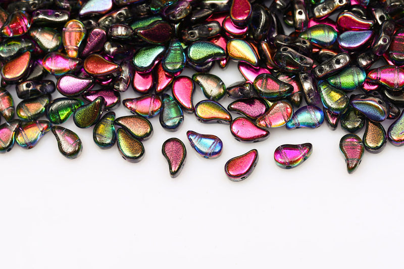 Flatduo 8×5mm Magic Violet Gray 2-Hole Czech Beads
