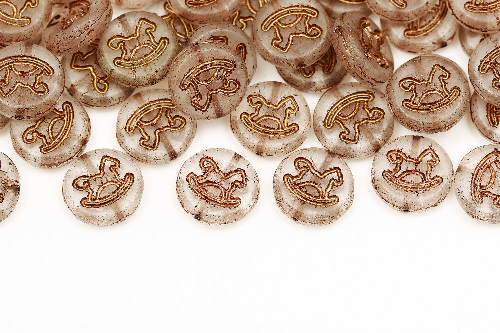 Trojan 12mm Crystal With Copper Matt 1-Hole Czech Beads