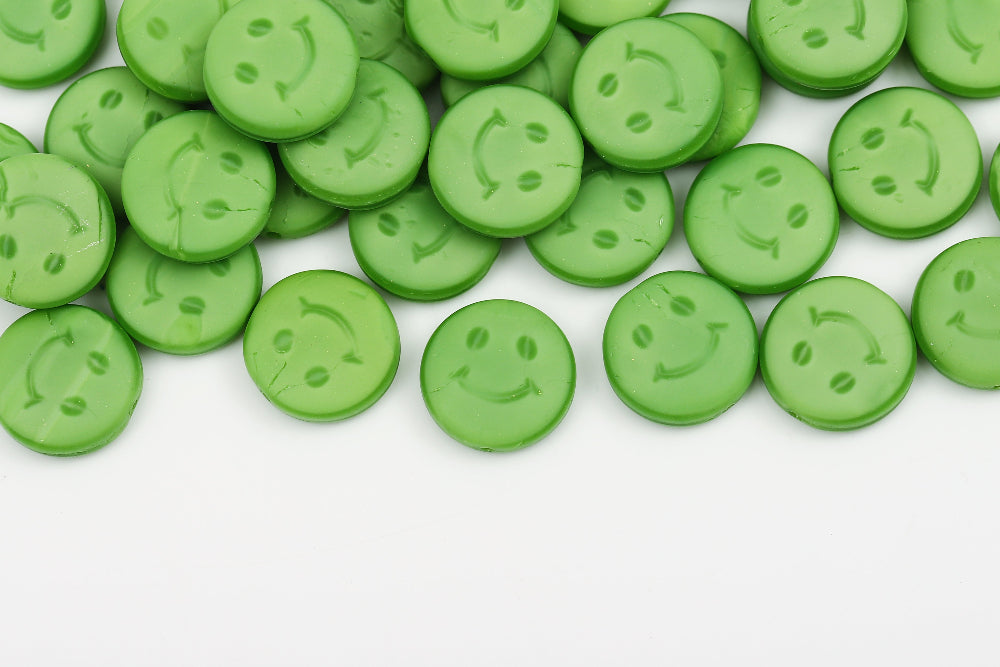 Smile 14mm Peridot Matt 1-hole Czech Beads