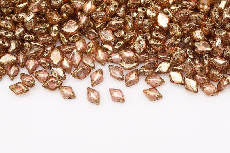 Gemduo 8×5mm Crystal Gleam Green Glaze 2-Hole Czech Beads