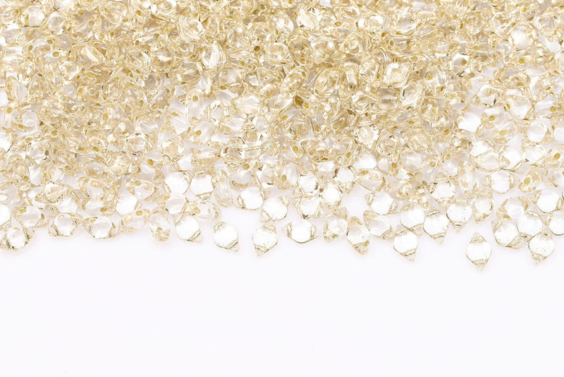 Gemduo 8×5mm Crystal Silver Lined 2-Hole Czech Beads