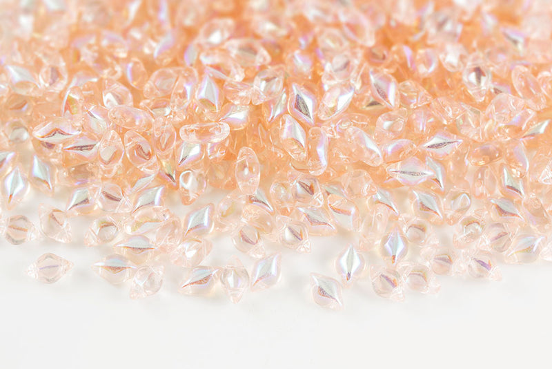 Gemduo 8×5mm Rosaline Ab 2-Hole Czech Beads